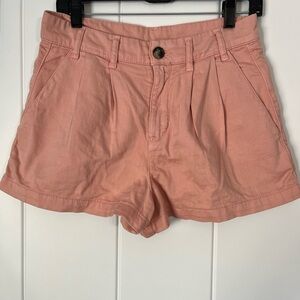 Free People Pink High Waist Pleated Shorts